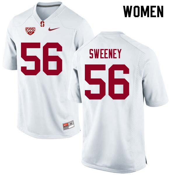 Women Stanford Cardinal #56 Will Sweeney College Football Jerseys Sale-White - Click Image to Close